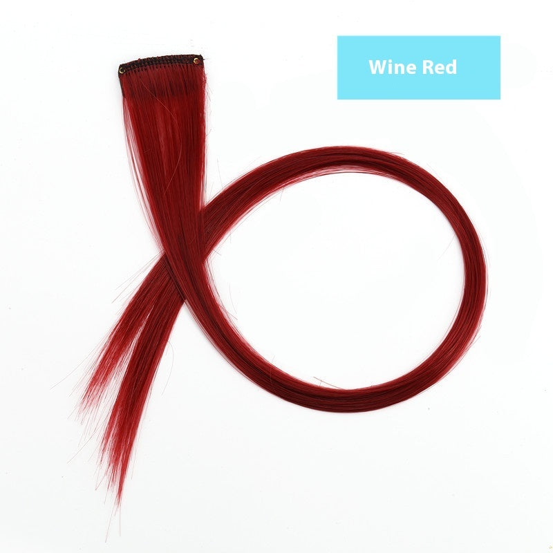 Color Hair Hanging Ear Dyed Wig Set Hair Extension Color Stripes Hot Color