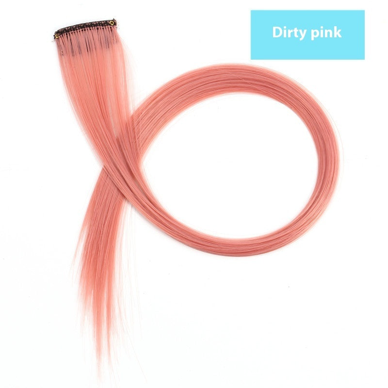 Color Hair Hanging Ear Dyed Wig Set Hair Extension Color Stripes Hot Color