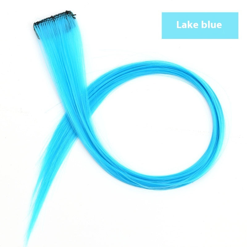 Color Hair Hanging Ear Dyed Wig Set Hair Extension Color Stripes Hot Color