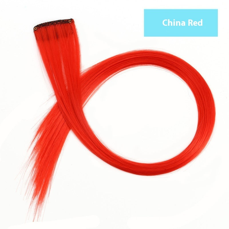 Color Hair Hanging Ear Dyed Wig Set Hair Extension Color Stripes Hot Color