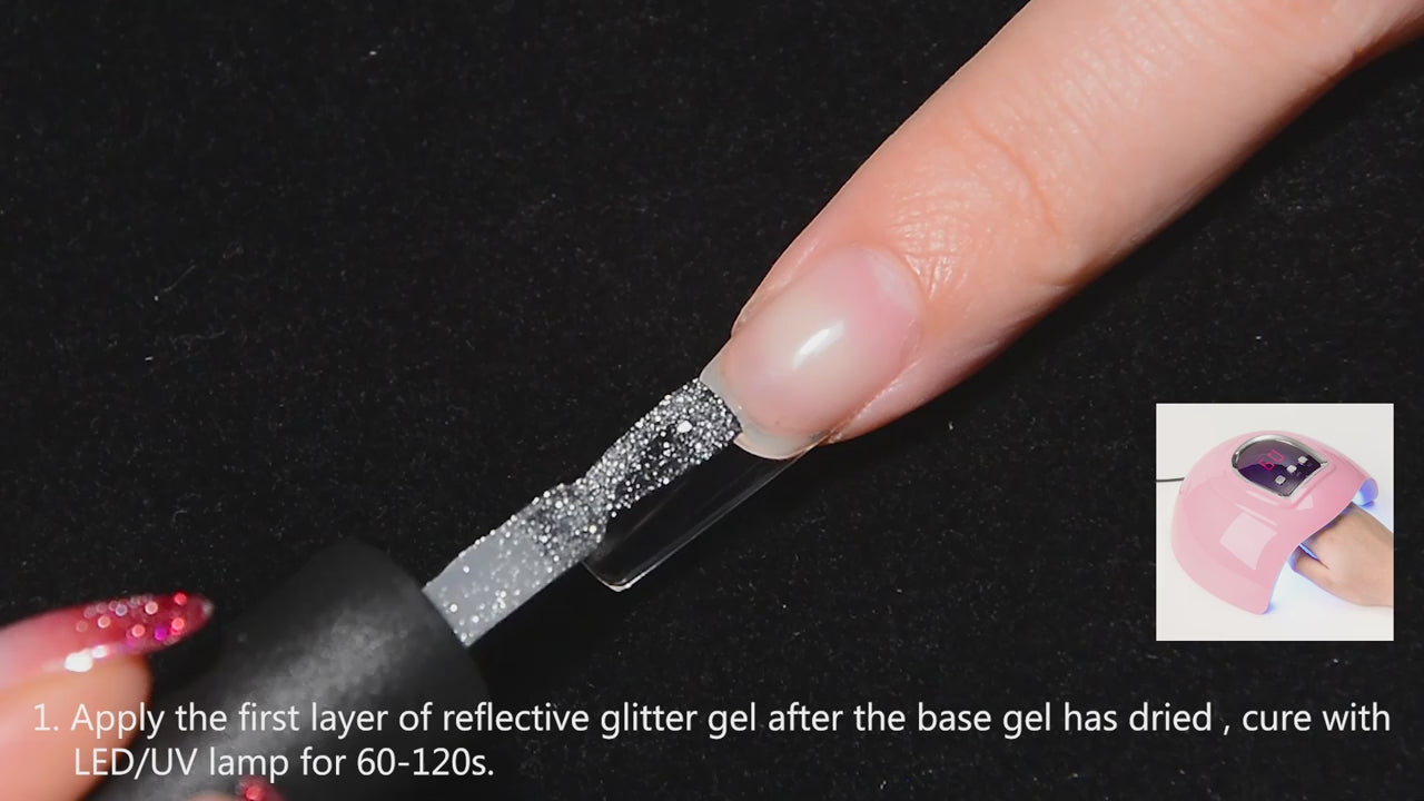 Flashy Reflective Glitter Nail Gel – Nightclub-Style High-Shine UV LED Gel Polish for Stunning Sparkle and Long-Lasting Wear